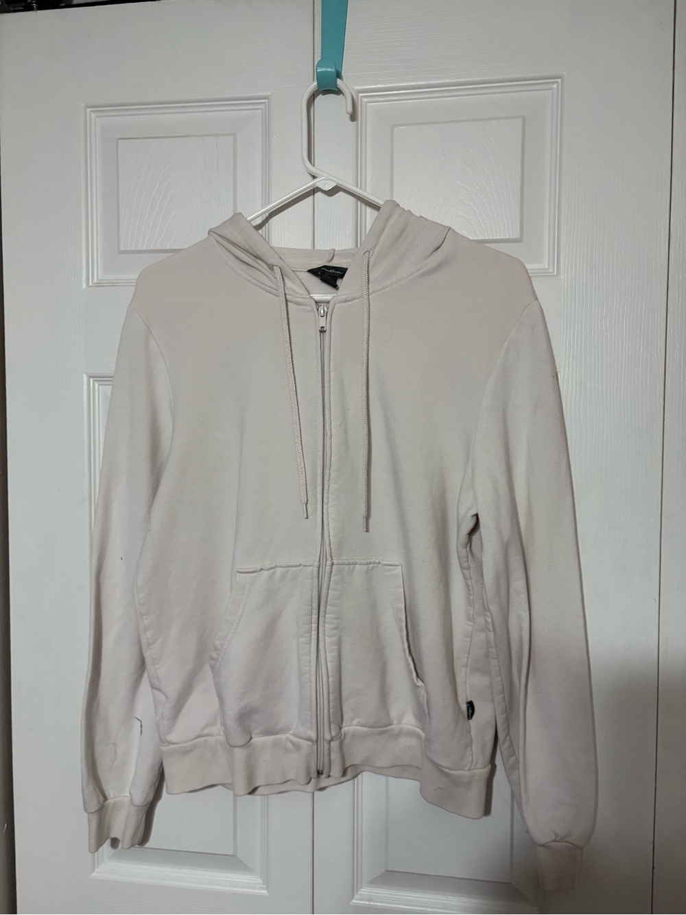 Eddie Bauer Womens Light Beige Full-Zip Hoodie